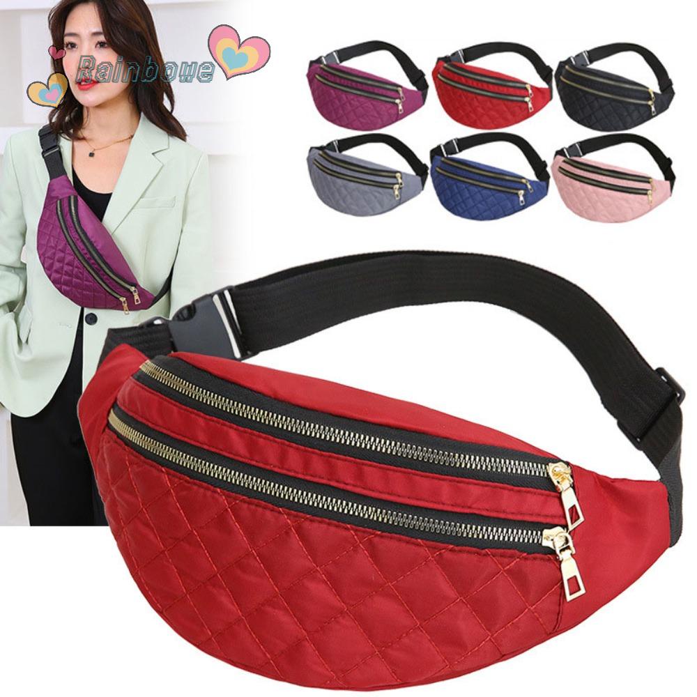 Ví Đeo Thắt Lưng Đựng Tiền Họa Tiết Caro Cầu Vồng Dành Cho Nam Nữ