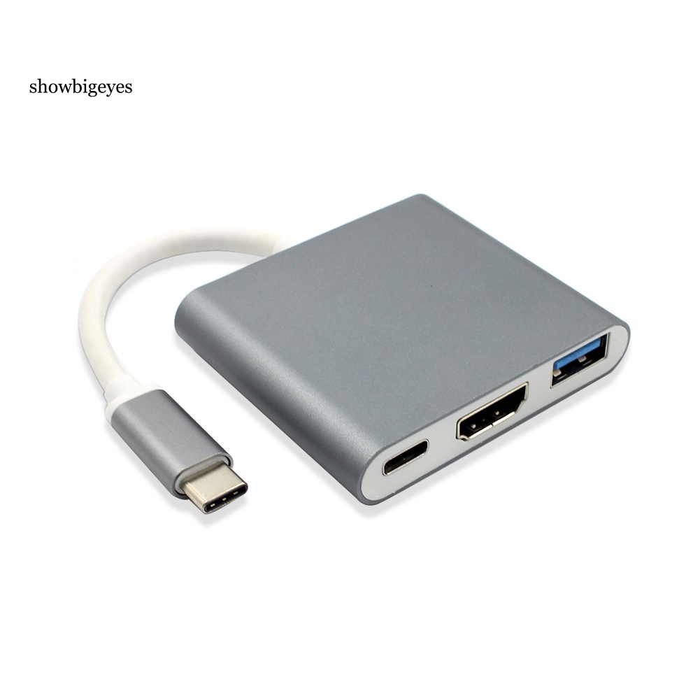 Bộ Chuyển Đổi USB 3.1 Type-C Sang 4K UHD HDMI-Có Thể Chuyển Đổi USB-C 3 Trong 1 Cho Macbook