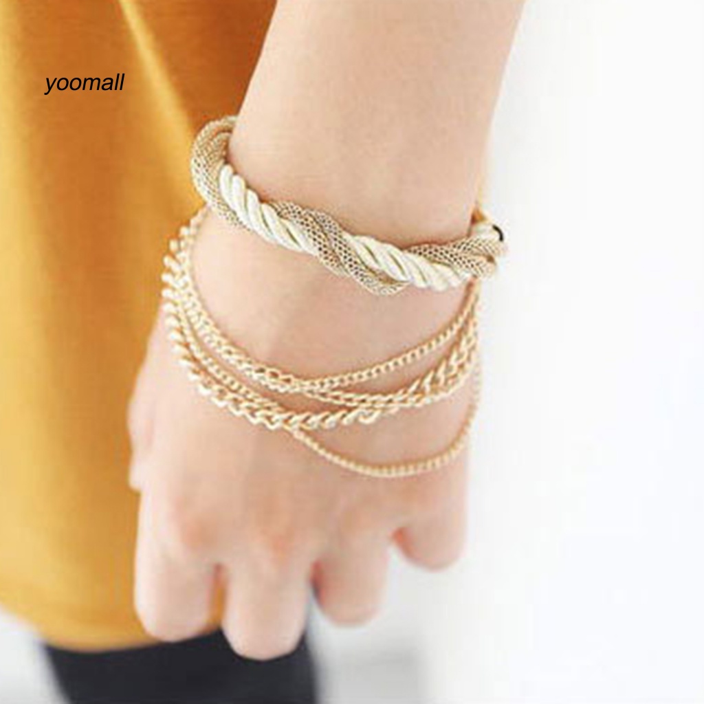 Vòng Tay Hợp Kim Nhiều Lớp Có Thể Điều Chỉnh Kích Thước