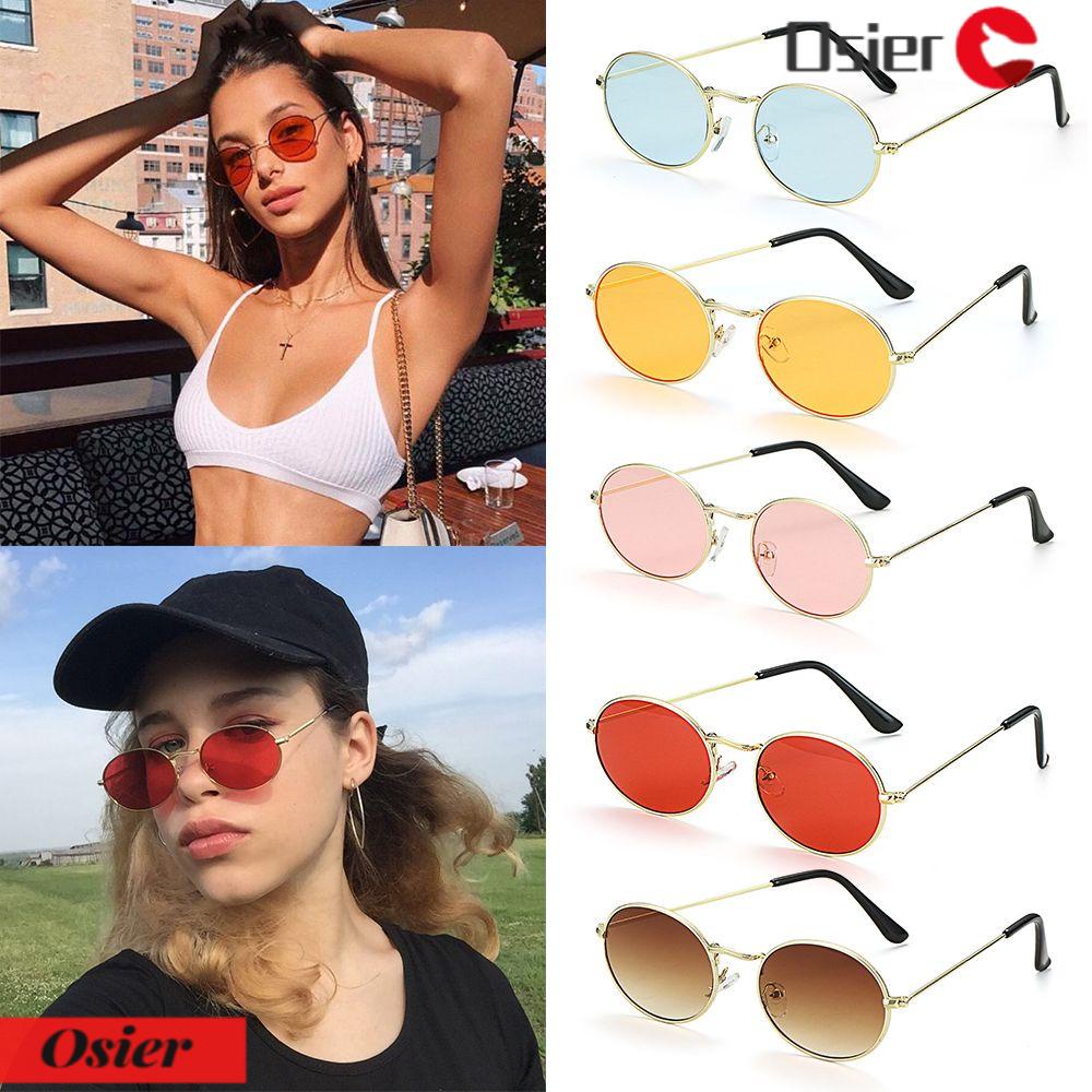 Kính Mát Gọng Oval Kim Loại Màu Gradient Phong Cách Steampunk 1