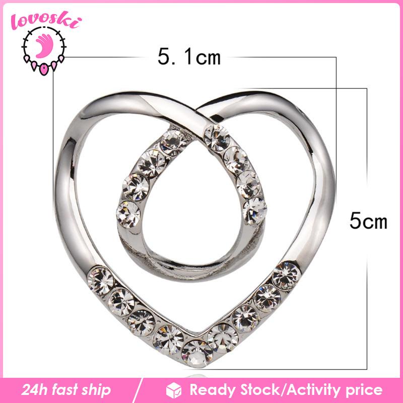 Kẹp Khăn Quàng Cổ Hình Trái Tim Bằng Kim Loại