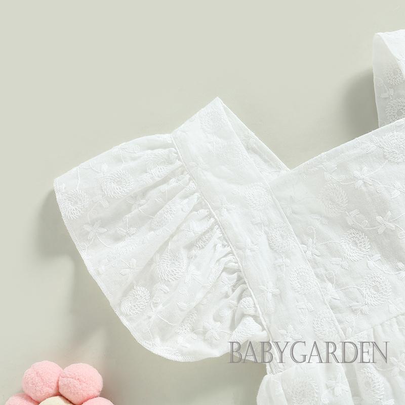 Bộ Áo Liền Quần Cổ Vuông Tay Bay Thời Trang Mùa Hè Dành Cho Bé Gái 0-24 Tháng Tuổi