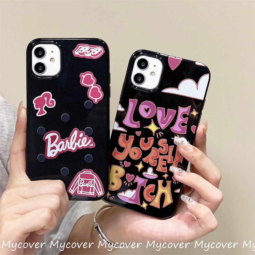 Ốp Điện Thoại Silicon Mềm Hình Búp Bê Barbie Và Chữ Y2K Cho iPhone 11 13 12 14 Pro Max X XR Xs Max 6 7 8 Plus