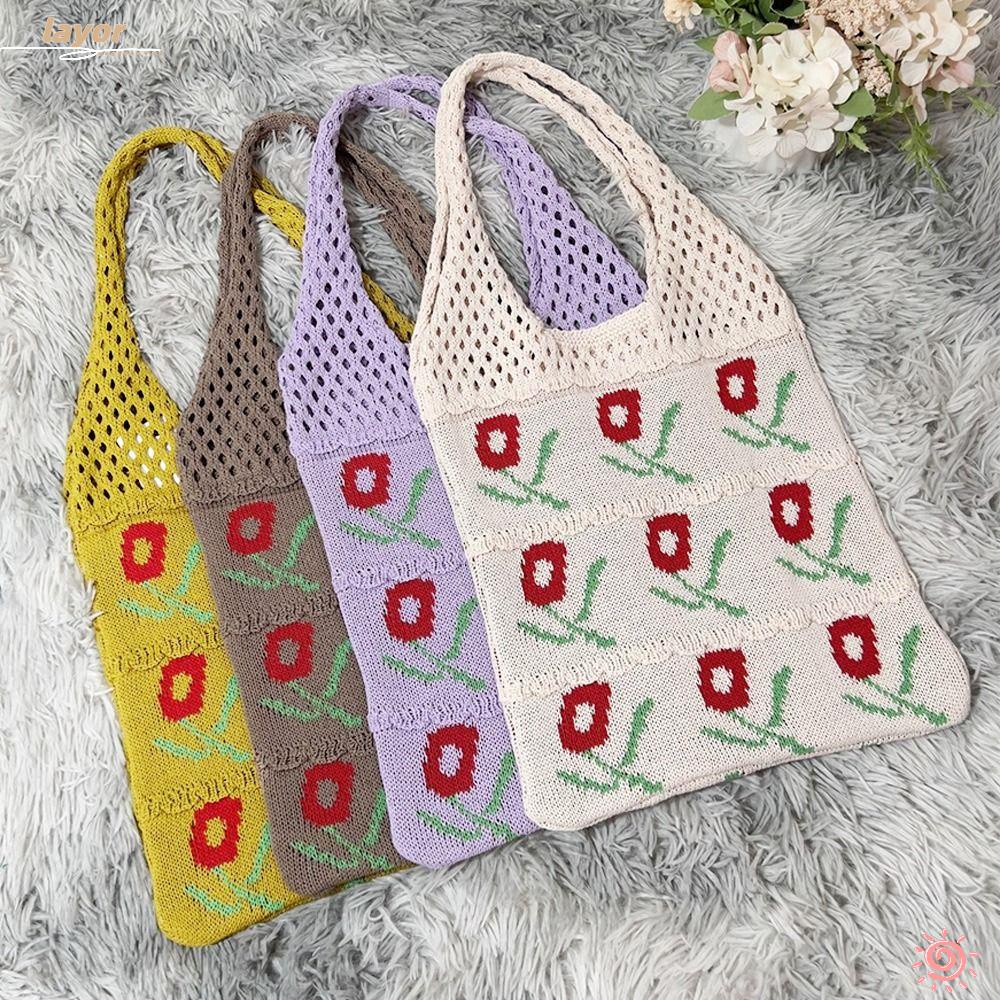 Túi Tote Đan Len Thủ Công Đeo Vai Thời Trang Cho Nữ