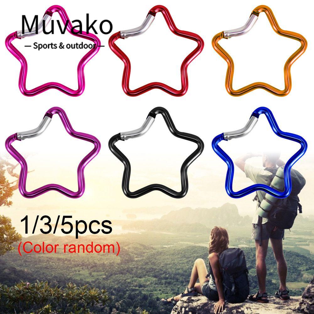 MUVAKO Móc Chìa Khóa Bằng Nhôm Chất Lượng Cao Hình Ngôi Sao Năm Cánh