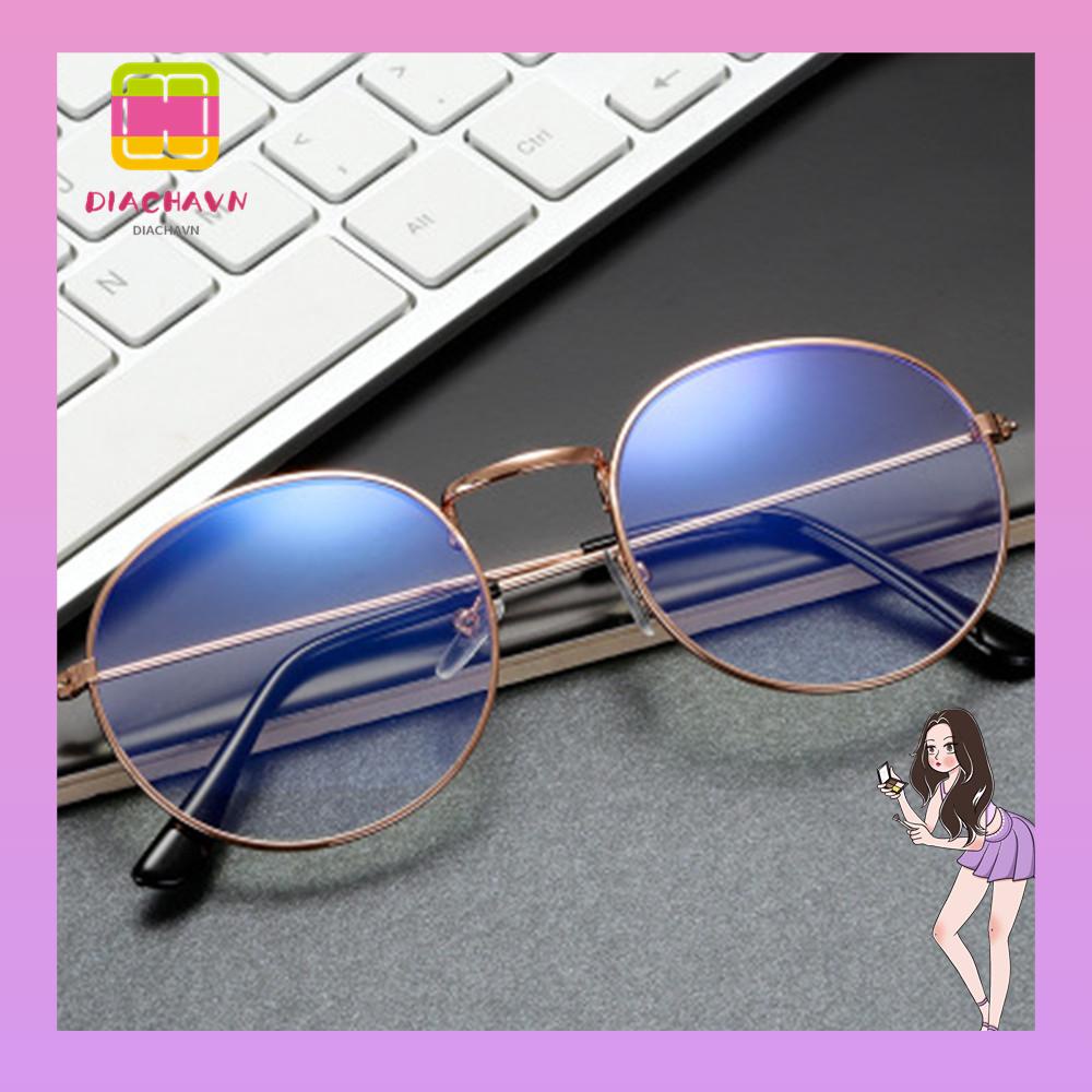 DIACHAVN Mắt Kính Gọng Tròn Bằng Kim Loại Siêu Nhẹ Phong Cách Vintage