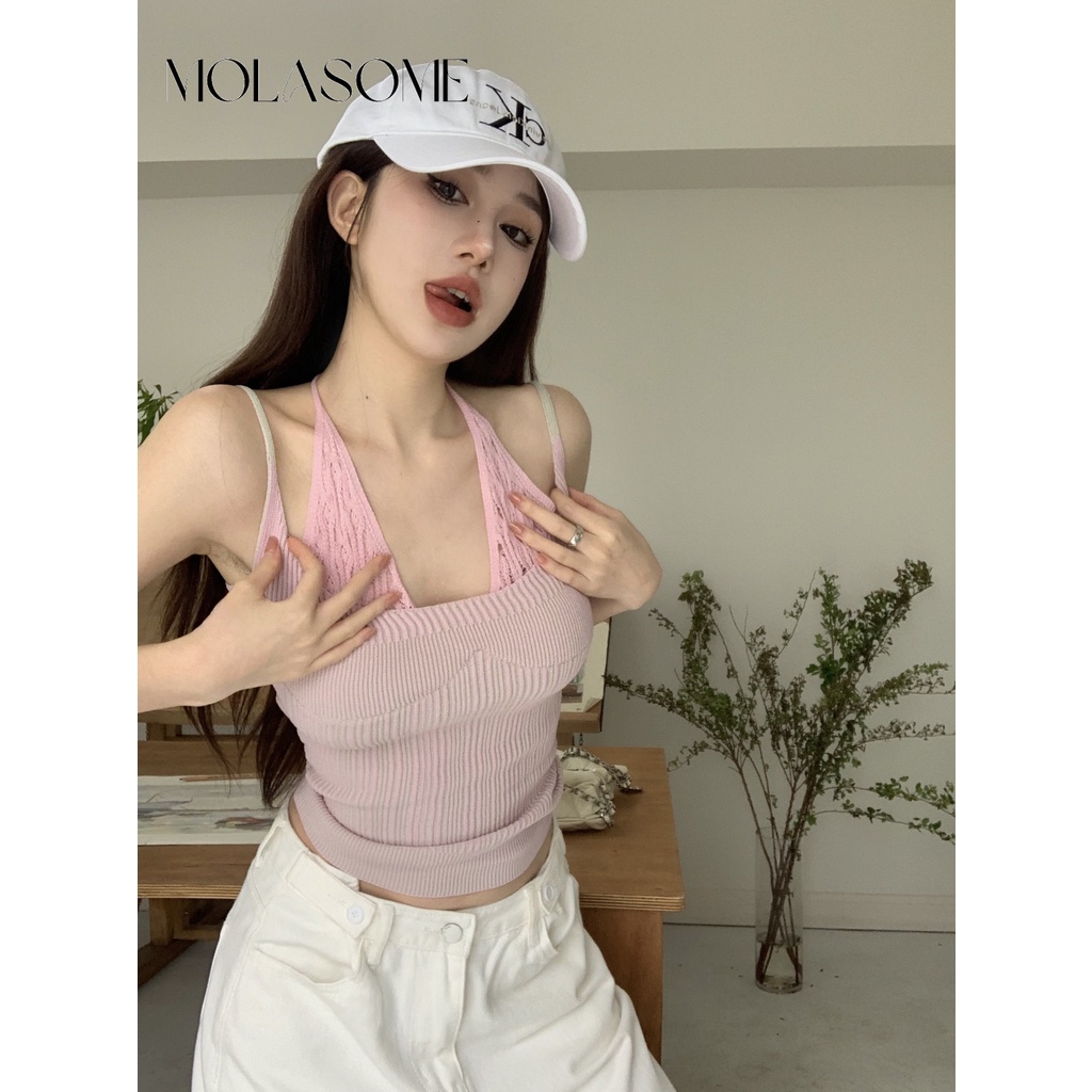 Áo Tank Top Hai Dây Màu Sắc Tương Phản Thời Trang 2023 Cho Nữ