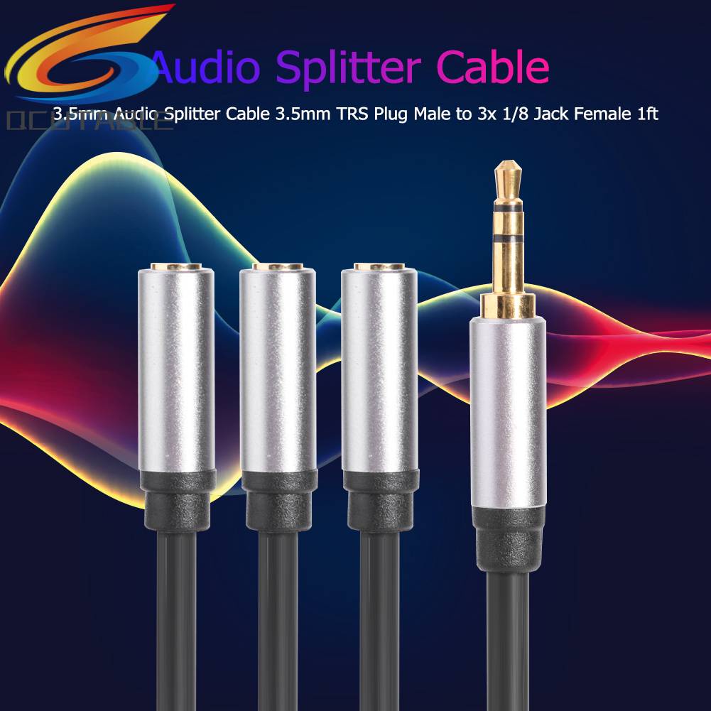 Cáp Chia Âm Thanh 3.5mm 3.5mm TRS Sang 3x 1 / 8 Jack CắM 1ft