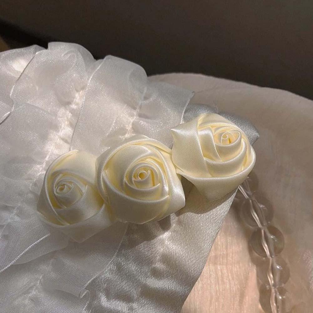 Kẹp tóc hình hoa hồng bằng vải satin thời trang cho nữ