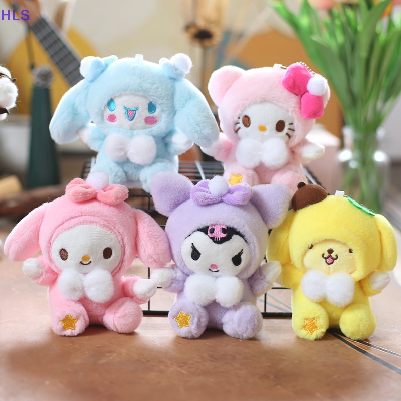 1 Thú Nhồi Bông Hình Mèo Kitty Kuromi Melody Cinnamoroll Kích Thước 12cm