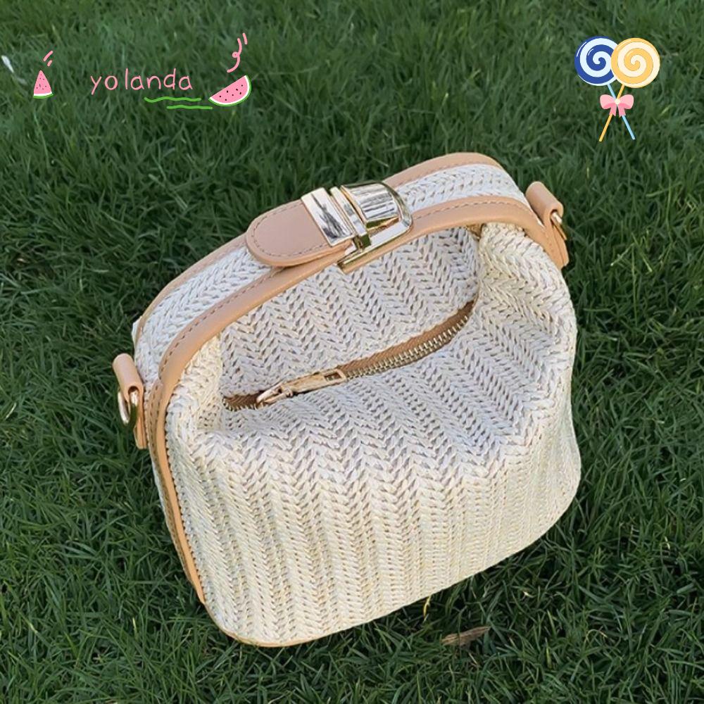 YOLA Túi Xách Đan Rơm Đeo Chéo Phong Cách Bohemian Thời Trang Mùa Hè Cho Nữ