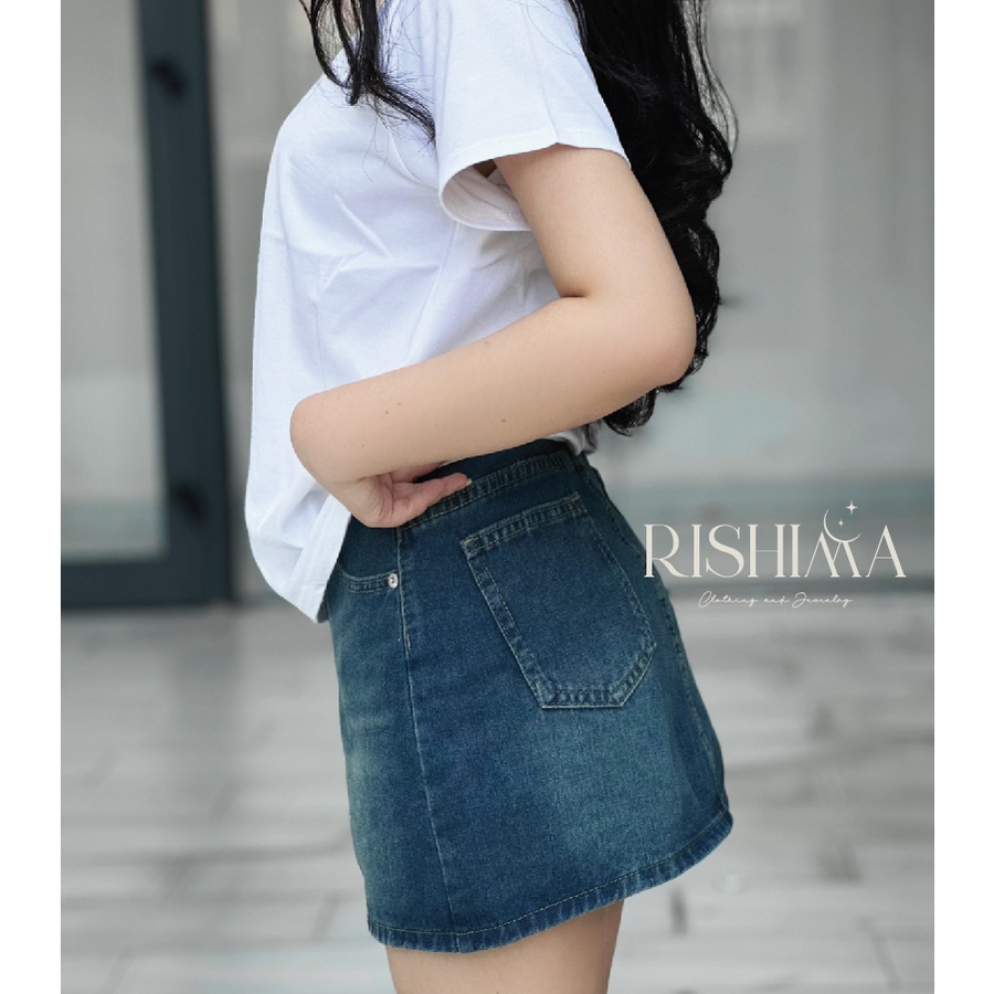 Chân váy jean chữ A, dáng Y2K BASIC CẠP CAO TÔN DÁNG