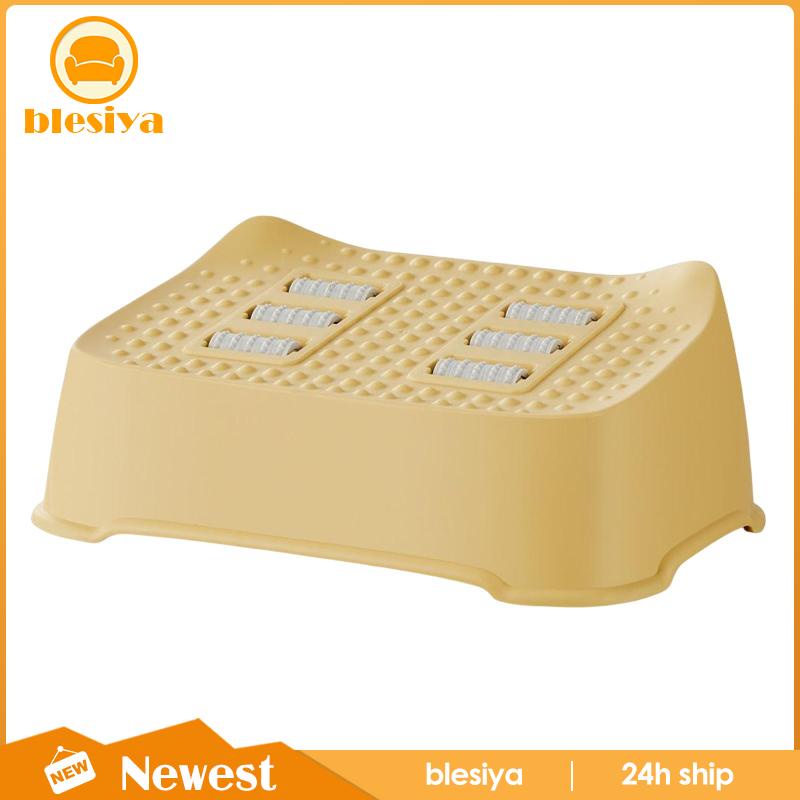 [Blesiya] Ghế Để Chân Có Con Lăn Mát Xa Chống Trượt Màu Trắng Để Bàn