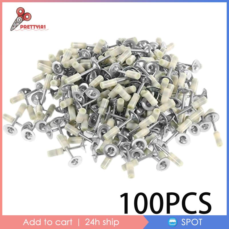 [Prettyia1] Set 100 Móc Treo Trần Nhà Bằng Thép Dùng Làm Móng Thủ Công DIY