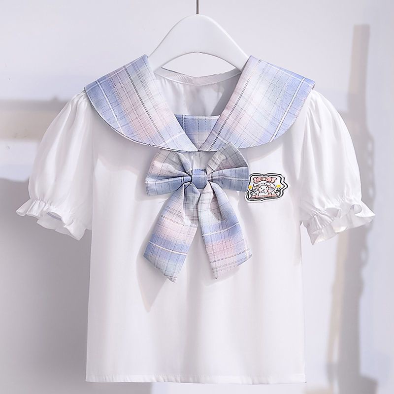 15-55Kg bé gái đại học jk phù hợp với gió phù hợp với trẻ em trung và lớn váy mùa hè thắt nơ trẻ em Xingdailu thời trang