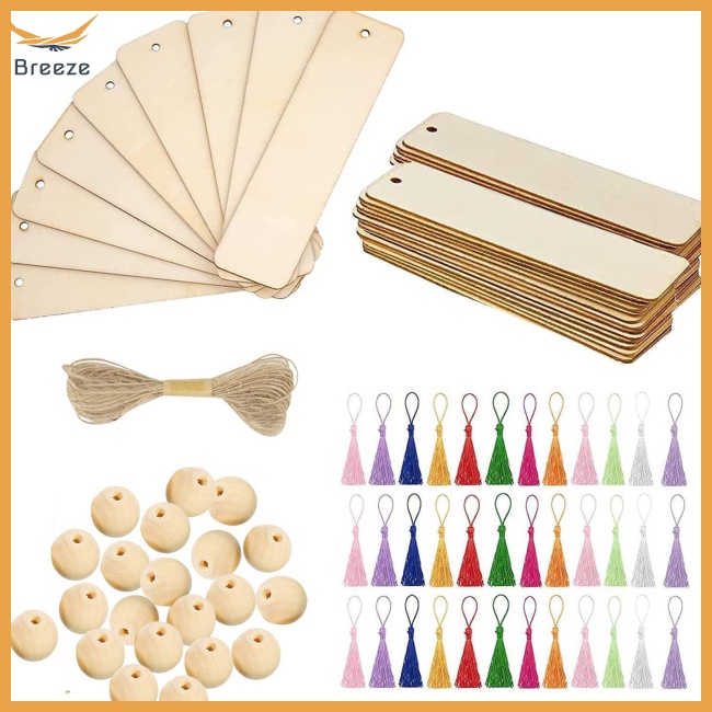 Bộ 133 Thẻ Đánh Dấu Trang Sách Bằng Gỗ Chưa Hoàn Thiện Diy