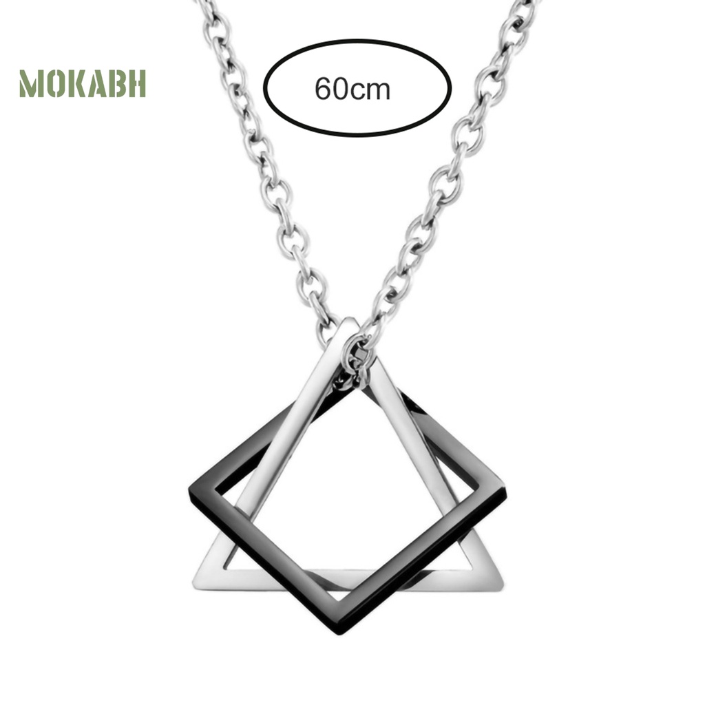 [Mok Abh] Vòng cổ Mặt Hình Học Vuông / Tam Giác Mạ Điện Chống Rỉ Sét Không Phai Trang Trí Quần Áo