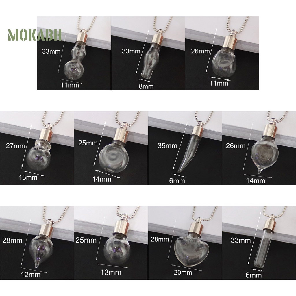 Vòng cổ Mặt Lọ Thủy Tinh Trong Suốt Chống Rò Rỉ Có Thể Đổ Đầy Thời Trang Cho Nam Và Nữ