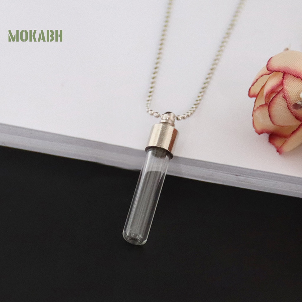 Vòng cổ Mặt Lọ Thủy Tinh Trong Suốt Chống Rò Rỉ Có Thể Đổ Đầy Thời Trang Cho Nam Và Nữ