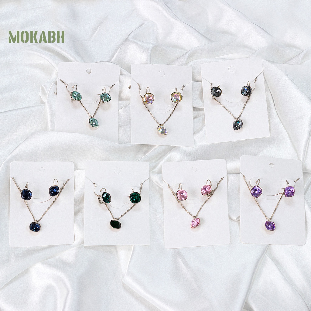 1 Set Vòng cổ + Bông Tai Đính Đá Sang Trọng Cho Nữ