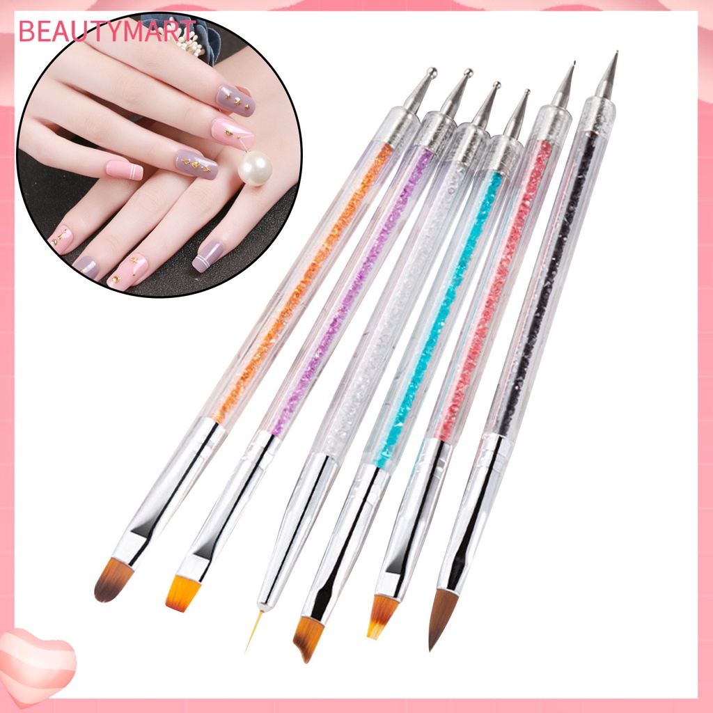 Set 6 Bút Khoan Móng Hai Đầu Bằng Len Nylon Dễ Sử Dụng Cho Salon