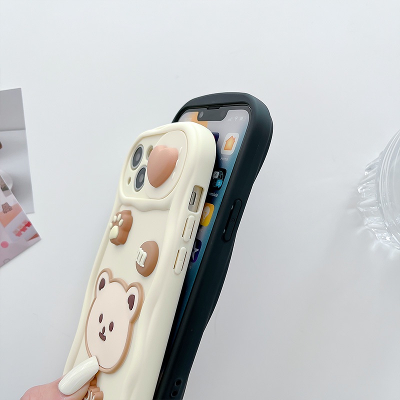 Ốp Điện Thoại TPU Mềm Chống Sốc Hình Gấu Thỏ 3D Cho IPhone 14 13 12 11 Pro Max