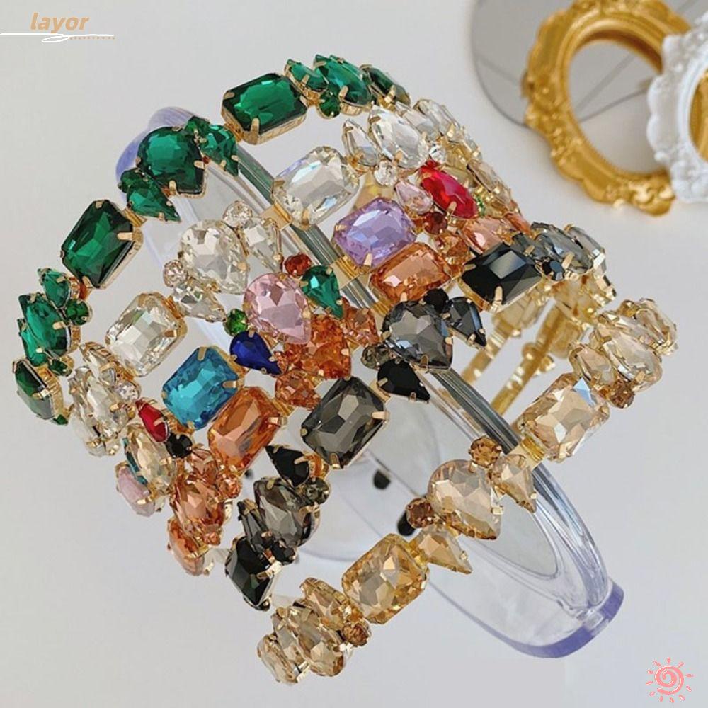 LAY Băng Đô Cài Tóc Đính Đá Pha Lê Sang Trọng
