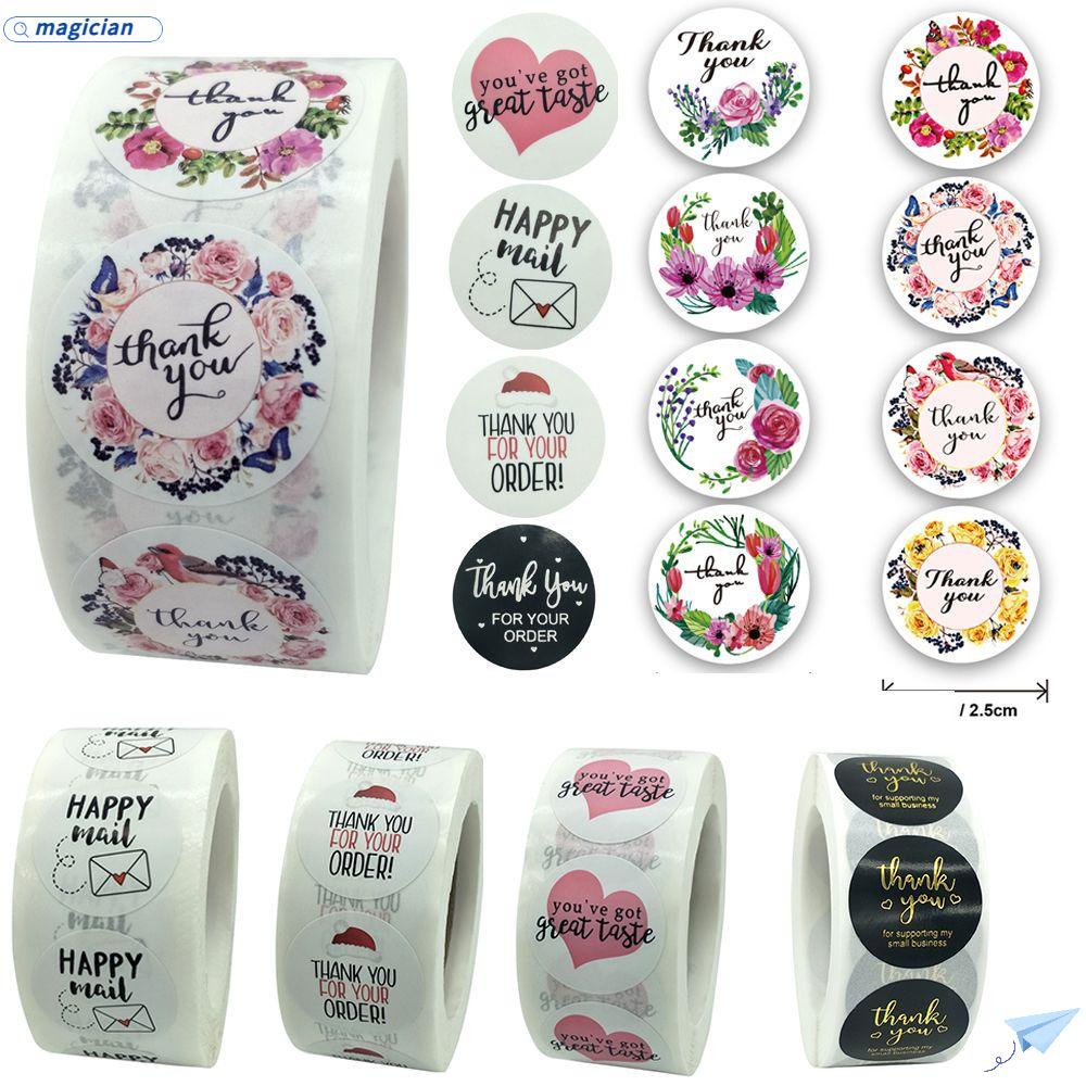 MAG Cuộn 500 Nhãn Dán Tròn In Chữ Thank You Trang Trí Quà Tặng