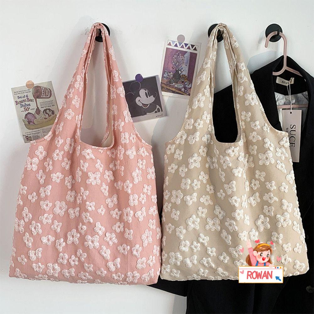 ROWANS Túi Tote Đeo Vai Sức Chứa Lớn Họa Tiết Hoa Thời Trang Cho Nữ
