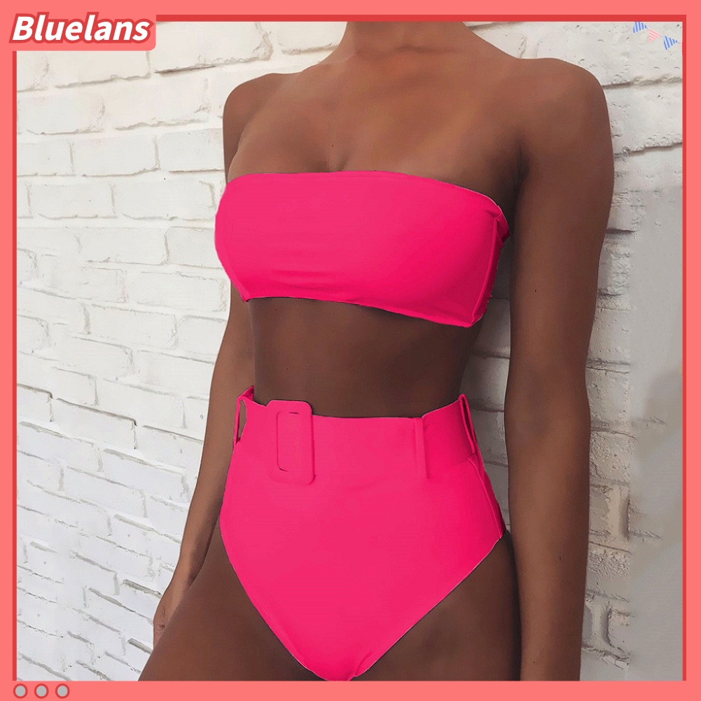 Bộ Bikini In Hoa Lưng Cao Có Mút Đệm Quyến Rũ Cho Nữ