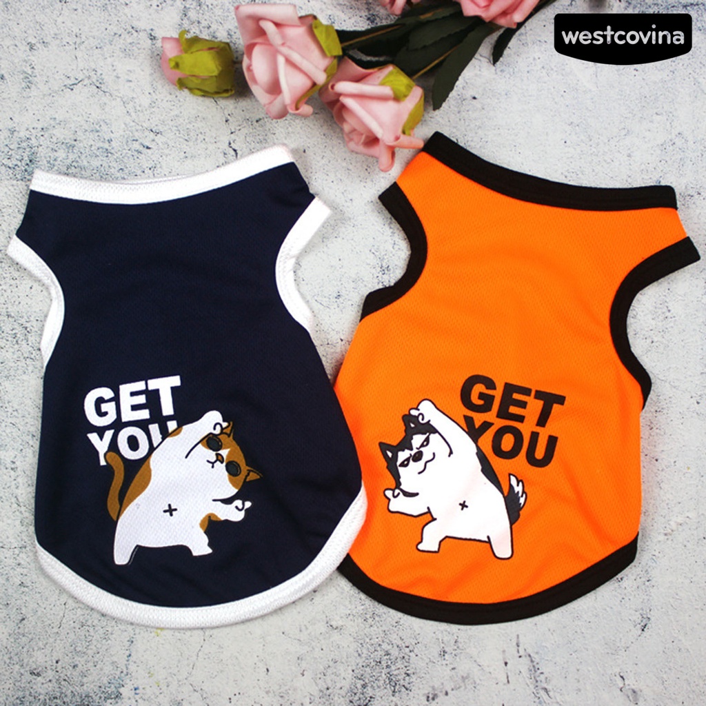[COD]♞Áo Lưới Thoáng Khí In Họa Tiết Hoạt Hình Dành Cho Cún Cưng