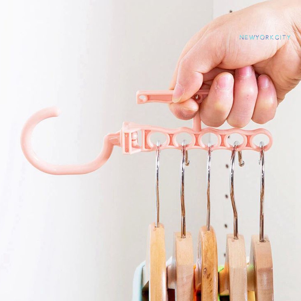 Móc Treo Quần Áo 5 Vòng Bằng Nhựa Chống Trượt Tiện Dụng