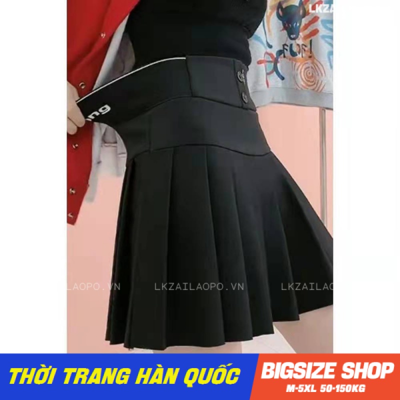 Chân váy xếp ly tennis ngắn Bigsize chân váy nữ lưng cao cạp cao chữ a mùa hè Phong cách Hàn Quốc Thời Trang tiểu thư cá tính xinh đẹp cho người mập béo