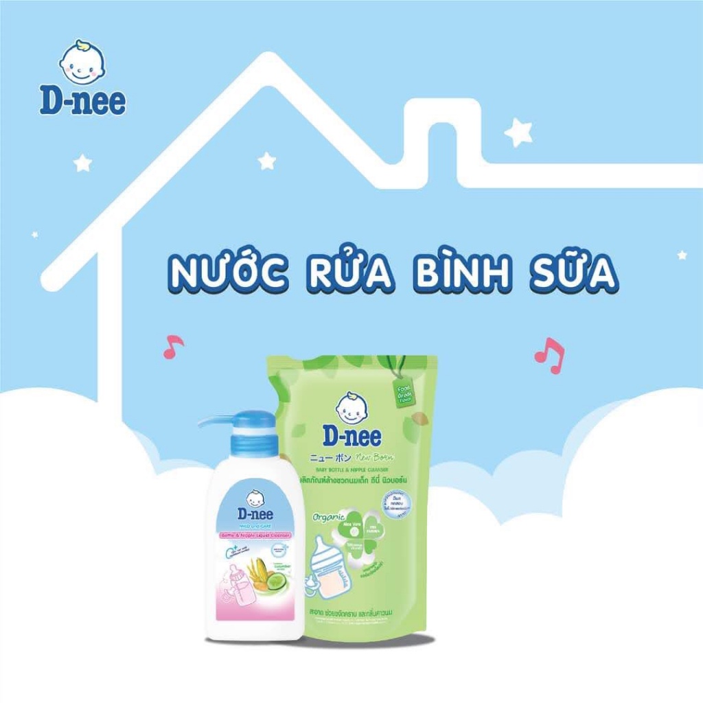 CHÍNH HÃNG TEM Công ty Đại Thịnh- Nước Rửa Bình Sữa Dnee Organic chai 600ml, túi 580ml, MẪU MỚI NHẤT