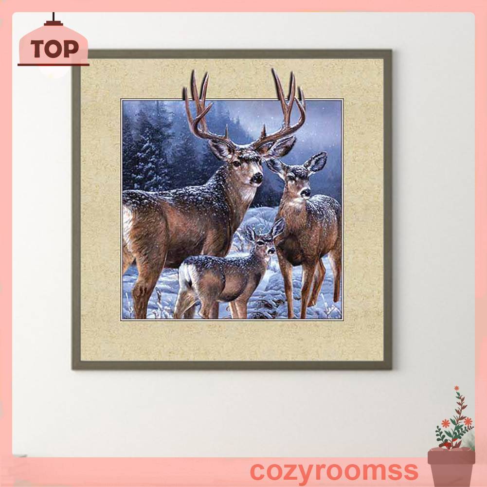 Tranh Đính Đá Kim Cương Toàn Bộ 5D DIY Hình Vẽ Hươu