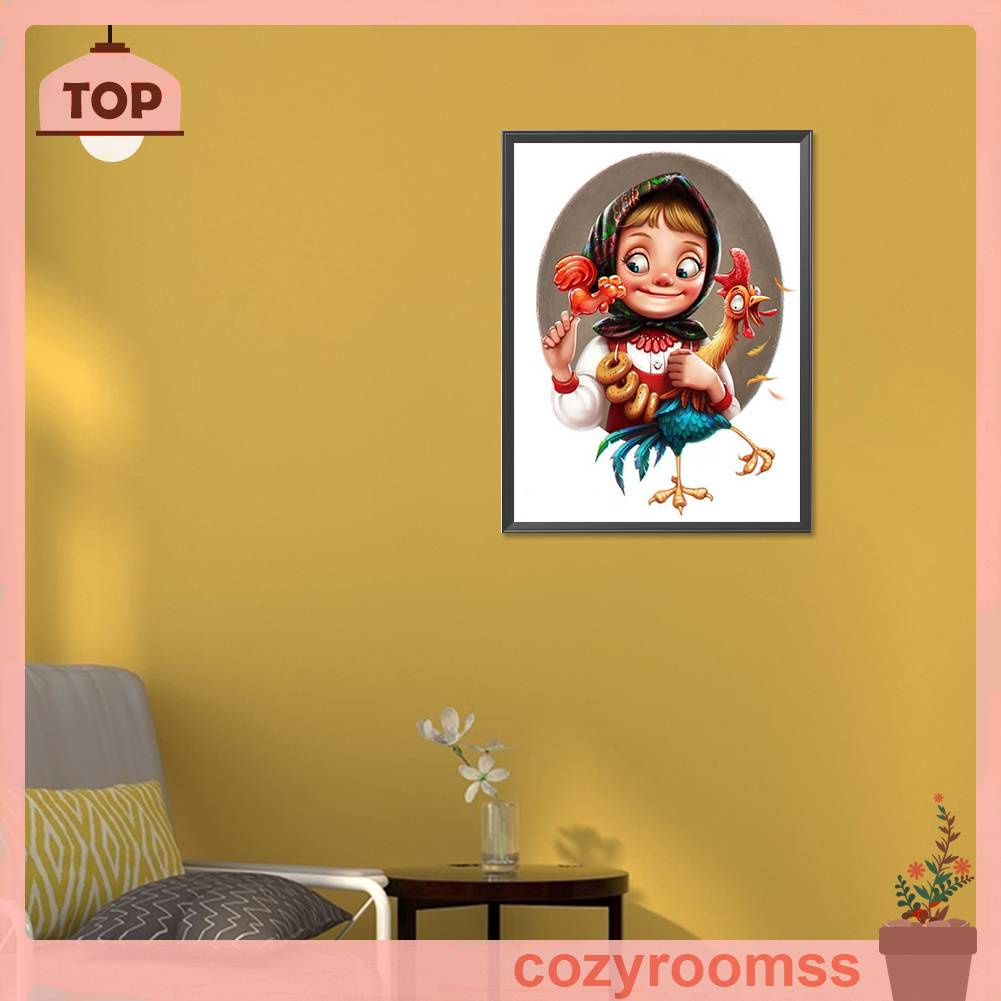 Bộ Tranh Đính Đá 5D Tự Làm Toàn Diện Hình Cô Gái Trang Trí Nhà Cửa