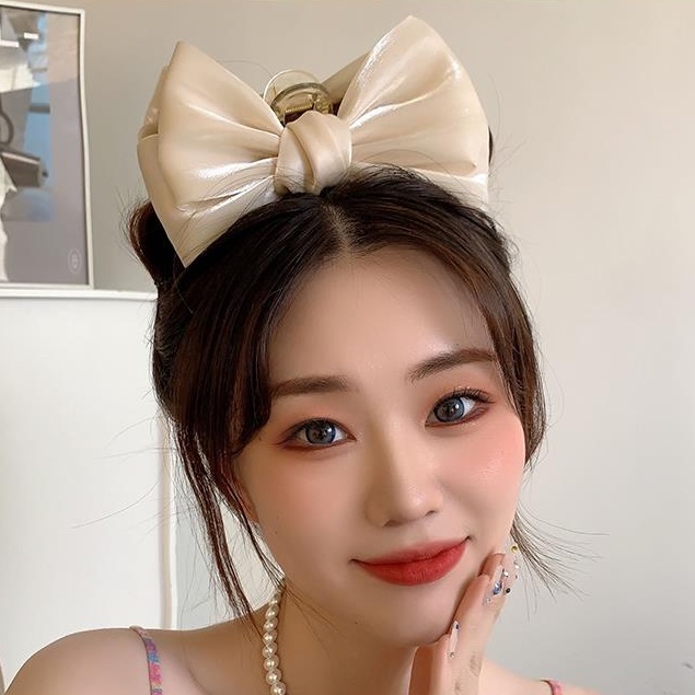 Kẹp Tóc Nơ Lớn Màu Hồng Phong Cách Mới Mùa Hè 2023