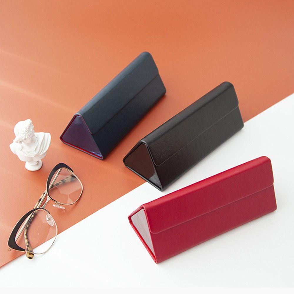 Hộp Đựng Mắt Kính Hình Tam Giác Bằng Da PU Có Thể Gấp Lại Dành Cho Trẻ Em