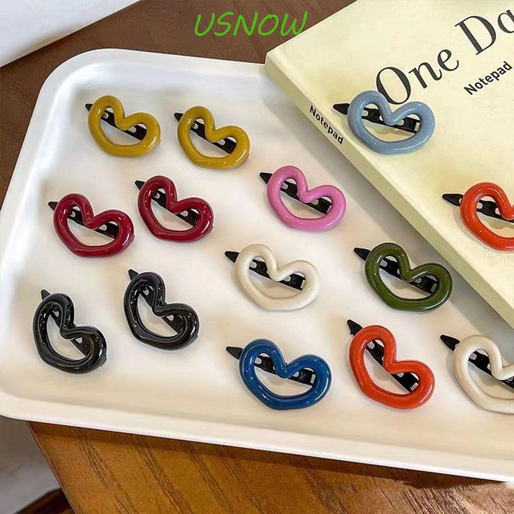 USNOW Kẹp Tóc Hình Trái Tim Dễ Thương Dành Cho Nữ Y2K