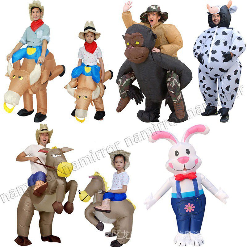 Bộ Đồ Bơm Hơi Hóa Trang Hươu Cao Cổ / Cá Mập / Chim Hồng Hạc Dịp Halloween