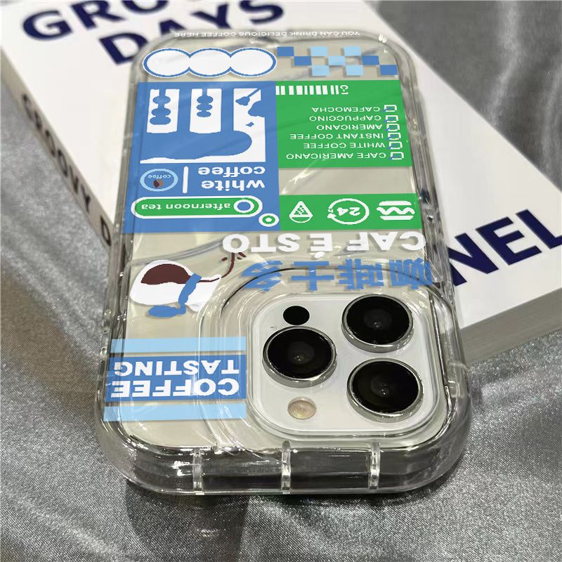 Ốp Điện Thoại Mềm Trong Suốt Họa Tiết Cà Phê Cho iPhone14promax 1312 / 11 7 / 8plus xr / sins Vqff