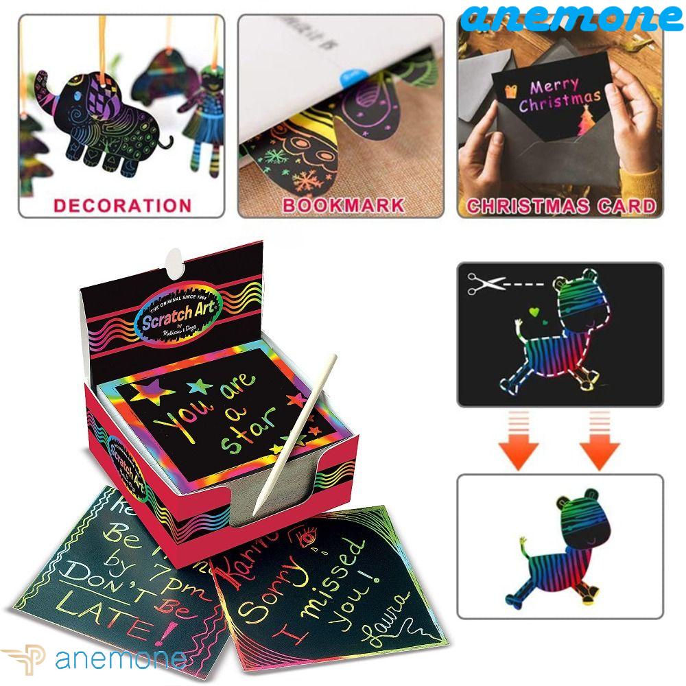 ANEMONE Sách Giấy Vẽ Phác Thảo Diy Kèm Bút Màu Cầu Vồng Dành Cho Trẻ Em