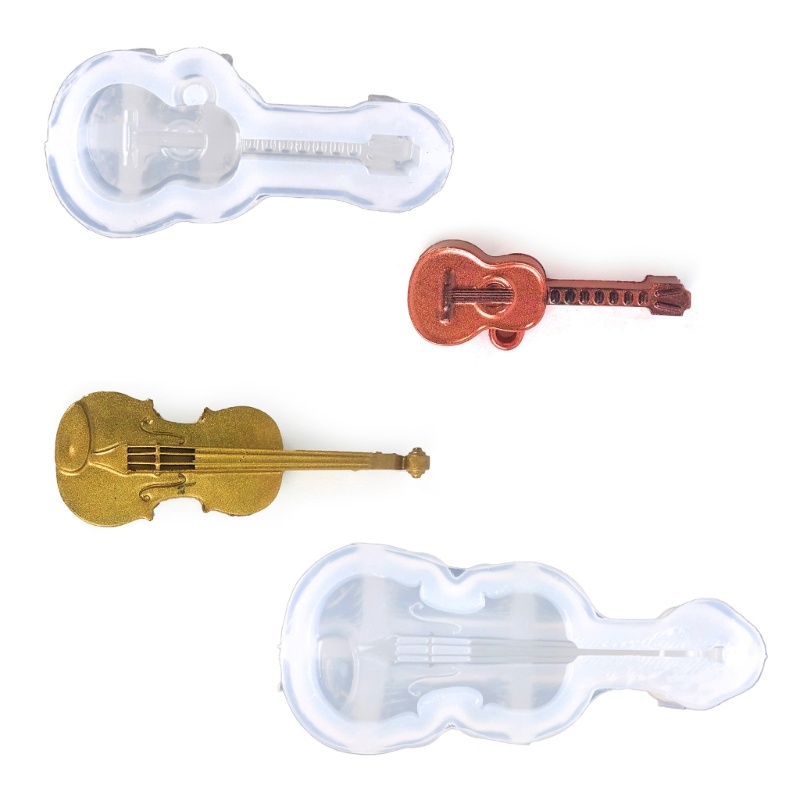 Khuôn Silicone Làm Móc Khóa Hình Đàn Violin