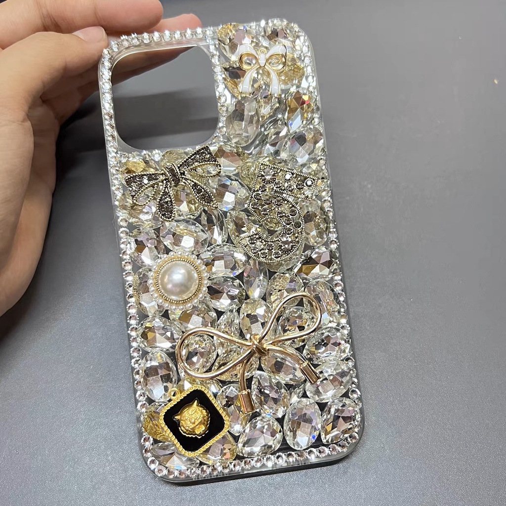 Ốp Điện Thoại Đính Đá Kim Cương Giả Nhật Hàn Cho iphone13pro 14promax 14 / 13 14 / 13promax