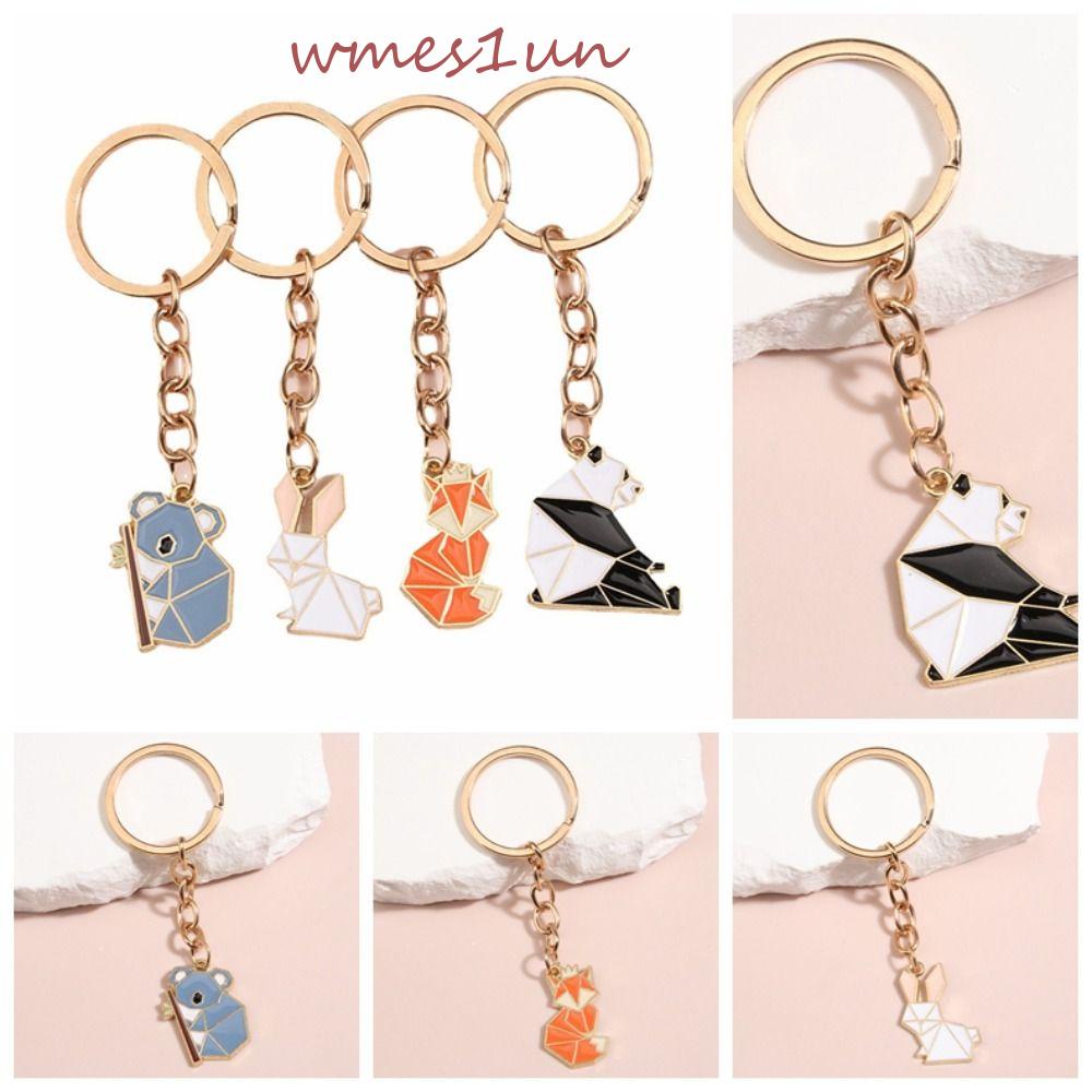 Móc Chìa Khóa Dạng Xếp Hình Gấu Trúc / Thỏ Koala Tráng Men Bằng Hợp Kim Kẽm Dễ Thương WMES15H