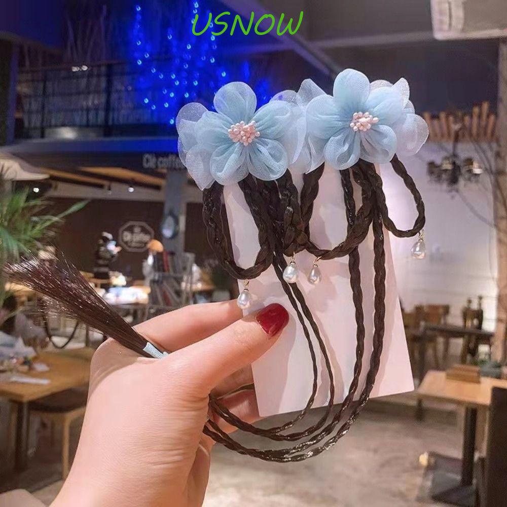 USNOW Kẹp Tóc Giả Tua Rua Hình Bướm Phong Cách Trung Hoa Dễ Thương