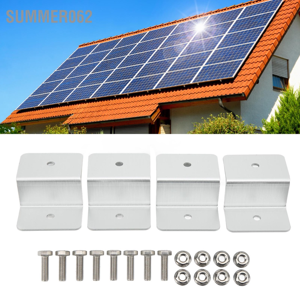 Summer062 Bảng điều khiển năng lượng mặt trời 4 CÁI gắn giá đỡ hợp kim nhôm Z cho hệ thống phát điện ngoài