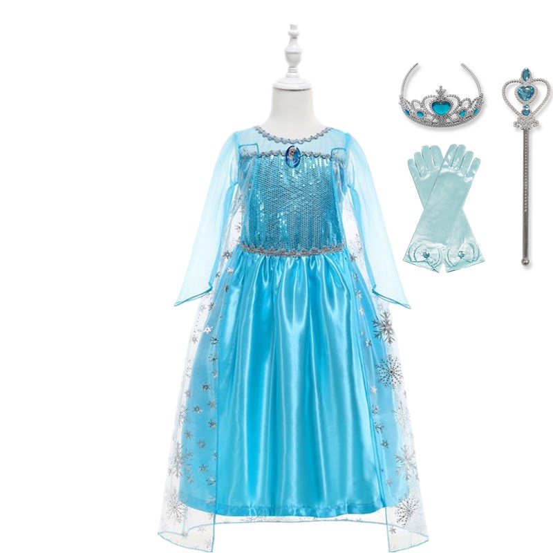 Trang phục bé gái NNJXD cosplay công chúa Elsa Frozen dự tiệc sinh nhật Halloween