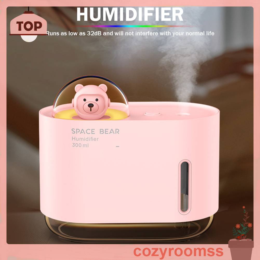 Máy Phun Sương Tạo Ẩm 300ML Có Đèn Nhiều Màu Sắc