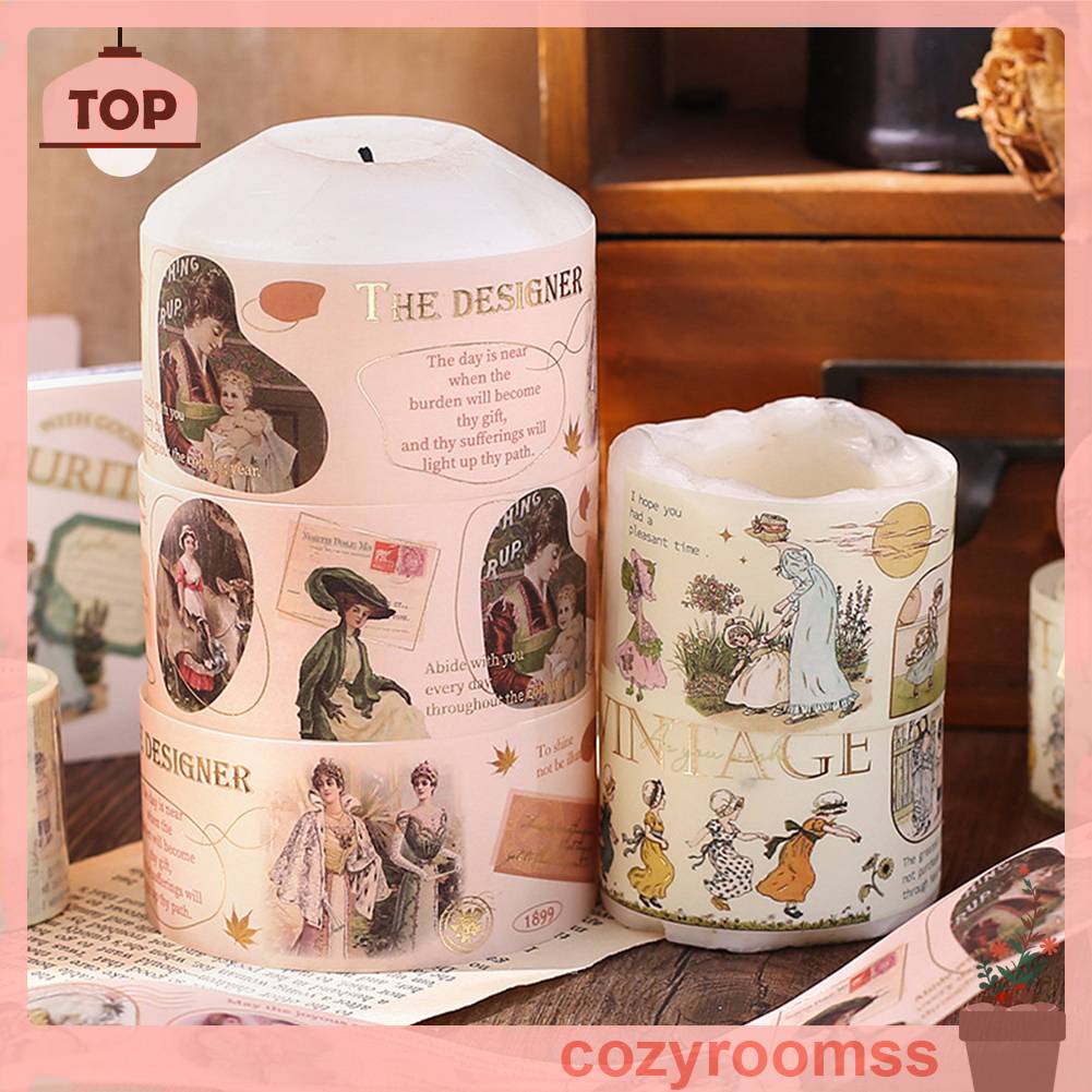 Cuộn Băng Keo Dán Trang Trí Sổ Tay Phong Cách Vintage Sáng Tạo